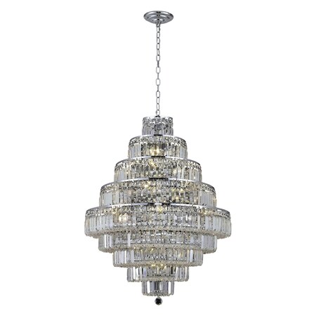 Elegant Furniture Maxime 20 Light Chrome Chandelier Clear Spectra Swarovski Crystal